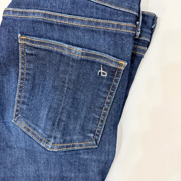 rag & bone 10 Inch Ankle Skinny Raw Hem Jeans Mad River Dark Wash Denim 29 - Picture 8 of 8